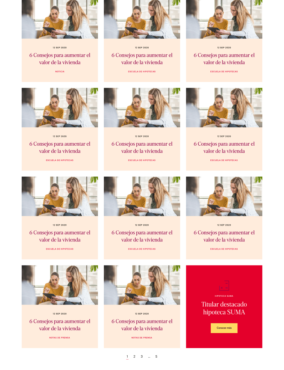 News listing with cross-selling modules