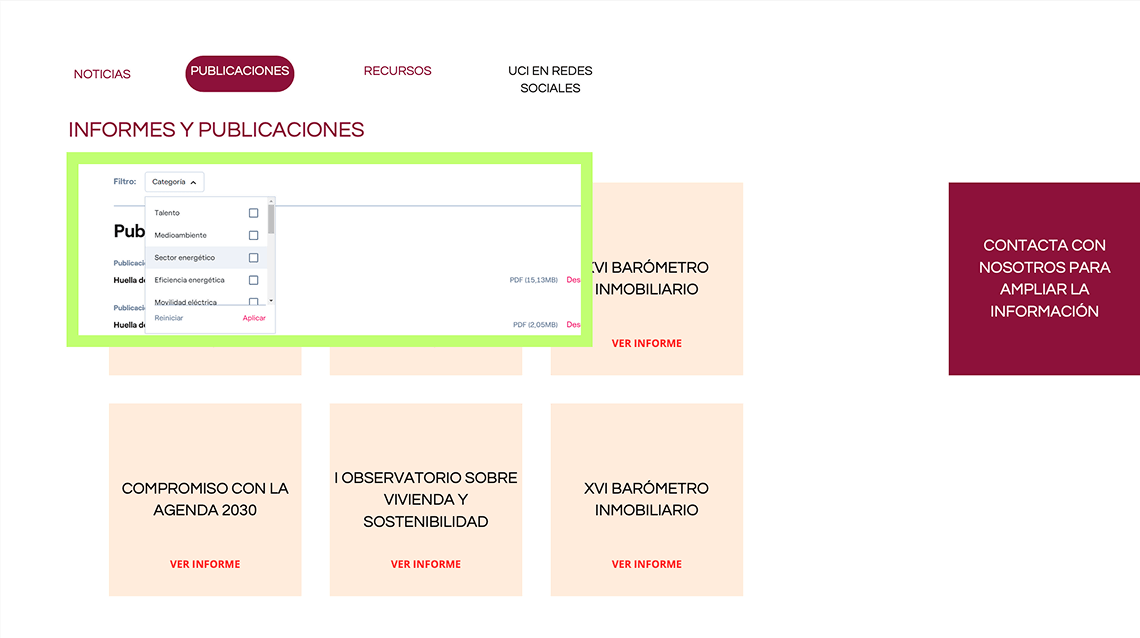 UCI press room wireframe — publications section