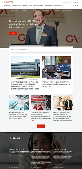 MAPFRE press room hub page