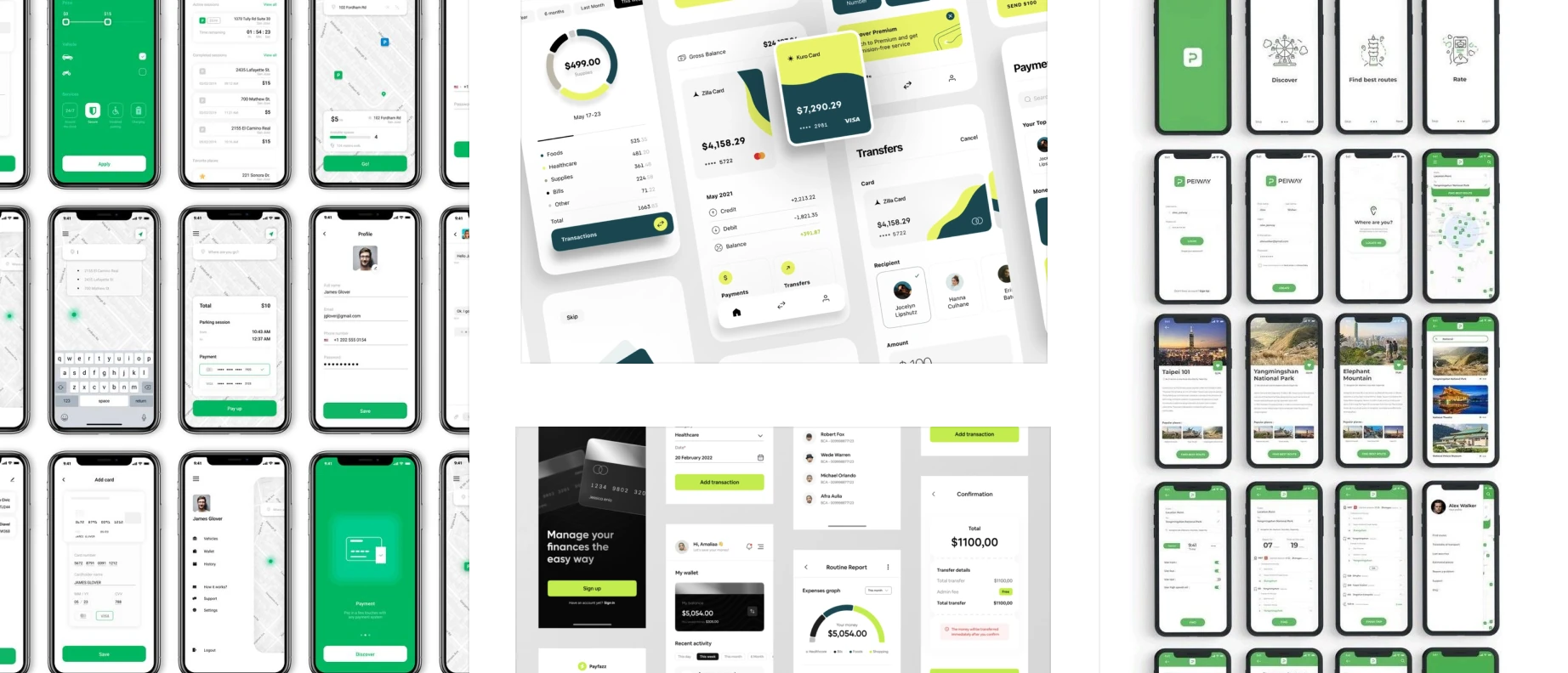 Visual research moodboard exploring Zone app look and feel